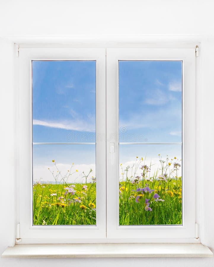 Ventana de la primavera foto de archivo Ventana de la primavera foto de archivo