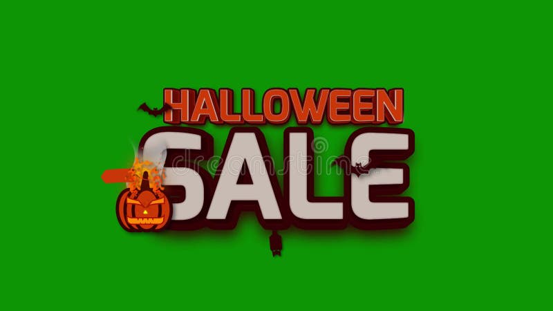 Vente d'halloween animée sur un écran vert illustration libre de droits