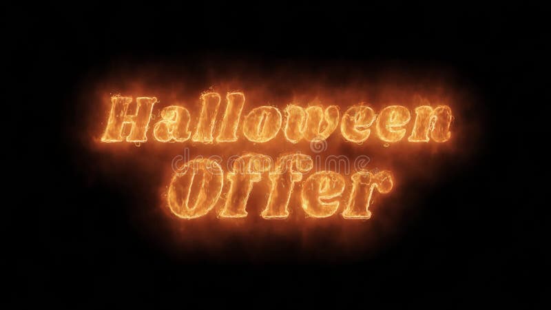 Vente d'Halloween mot chaud animé brûler boucle réaliste feu flamme illustration libre de droits