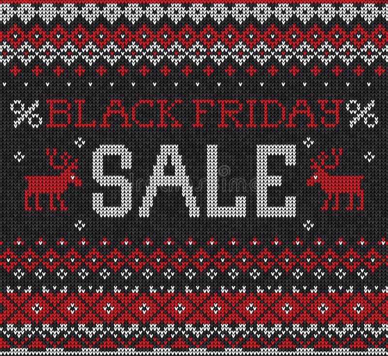 Vente de Black Friday : Ou russe embroid tricoté par style scandinave illustration stock Vente de Black Friday : Ou russe embroid tricoté par style scandinave illustration stock