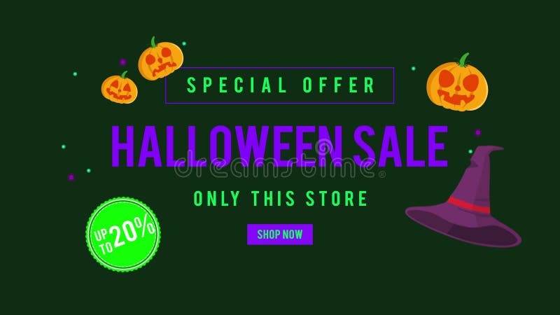 Vente de Halloween d'offre spéciale seulement ce magasin jusqu'à l'animation 20 illustration libre de droits