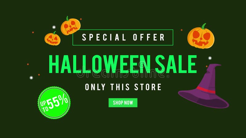 Vente de Halloween d'offre spéciale seulement ce magasin jusqu'à l'animation 55 illustration de vecteur