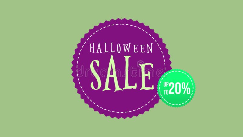 Vente de Halloween jusqu'à l'animation de 20 thèmes illustration de vecteur