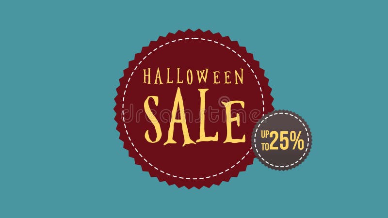 Vente de Halloween jusqu'à l'animation de 25 thèmes illustration stock