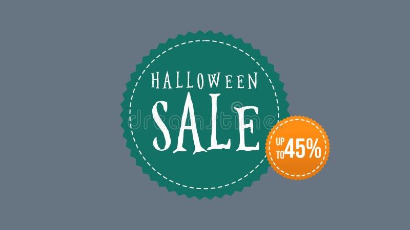 Vente de Halloween jusqu'à l'animation de 45 thèmes illustration stock