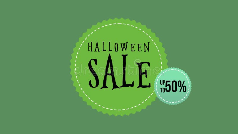 Vente de Halloween jusqu'à l'animation de 50 thèmes illustration stock