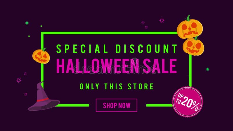 Vente de Halloween de remise spéciale jusqu'à l'animation 20 illustration stock