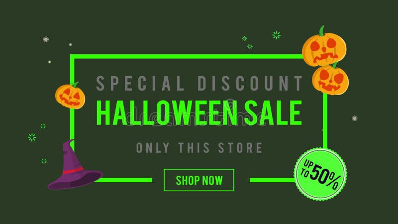 Vente de Halloween de remise spéciale jusqu'à l'animation 50 illustration libre de droits