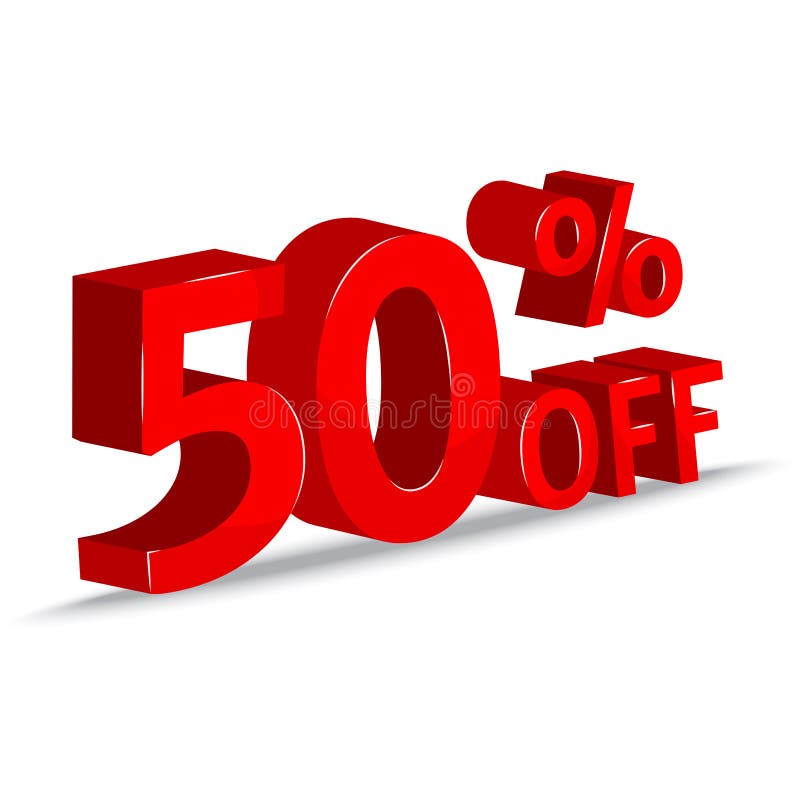 Vente 50% hors fonction Inscription rouge 3d Illustration de vecteur illustration libre de droits Vente 50% hors fonction Inscription rouge 3d Illustration de vecteur illustration libre de droits