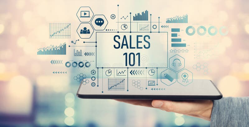 Ventes 101 avec la tablette images libres de droits Ventes 101 avec la tablette images libres de droits