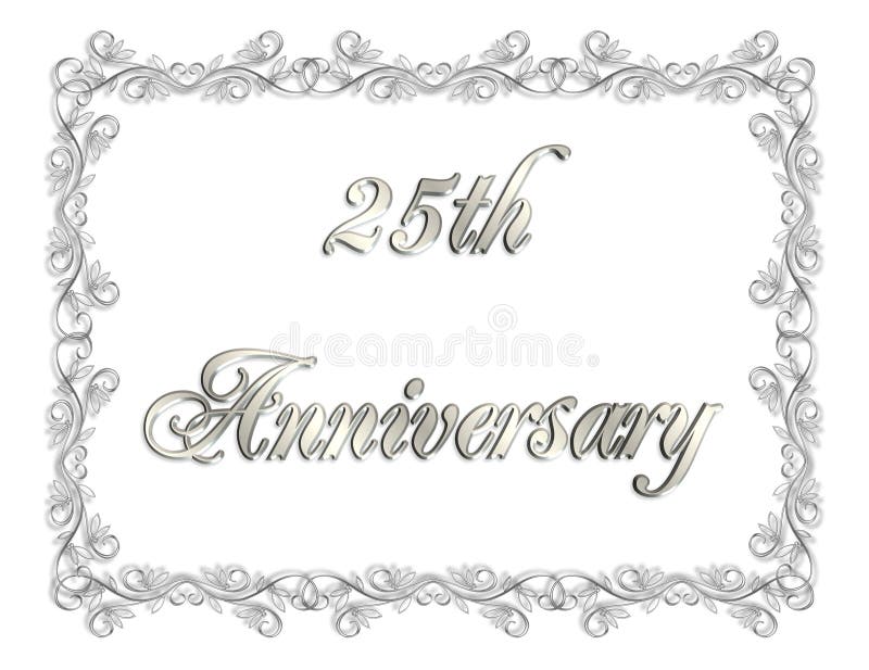venticinquesimi Illustrazione dell'invito 3D di anniversario illustrazione di stock venticinquesimi Illustrazione dell'invito 3D di anniversario illustrazione di stock