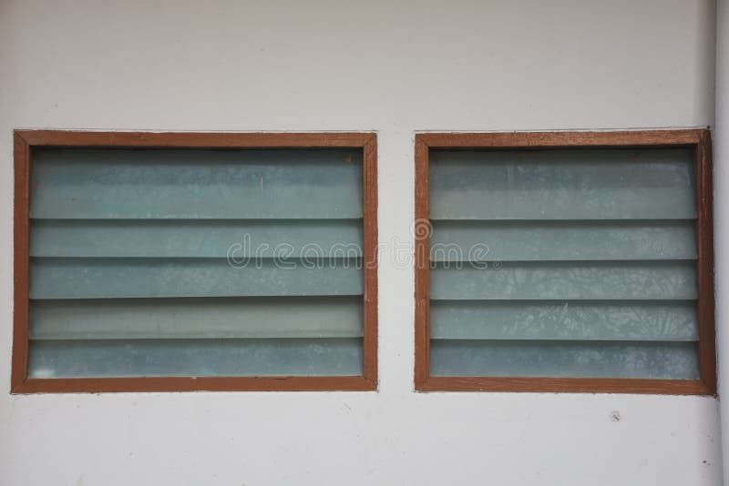 Ventilated Louvered Windows with Wooden Frames and Opaque Glass