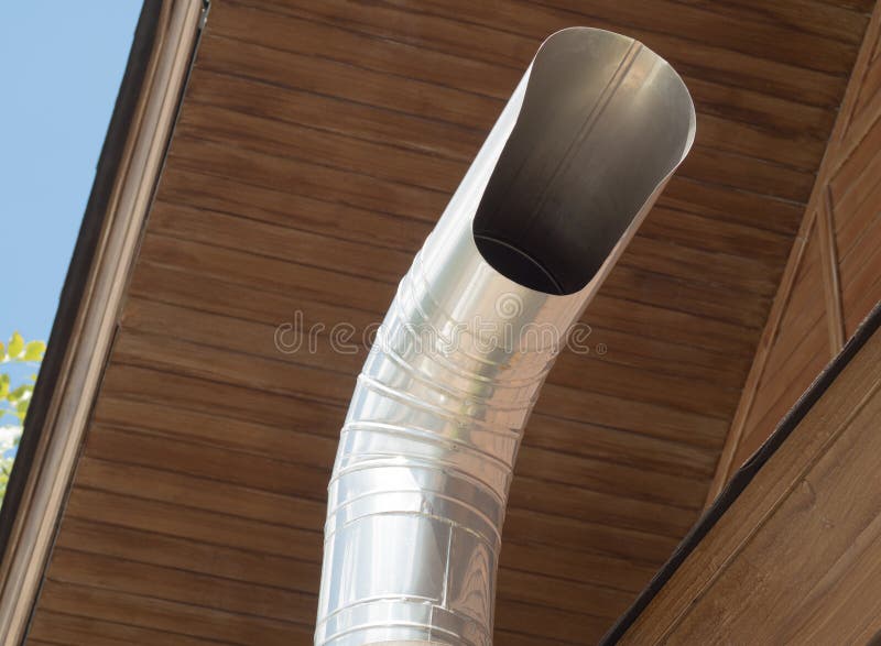 Ventilation and Air Conditioning Pipe Installed Outside the Building