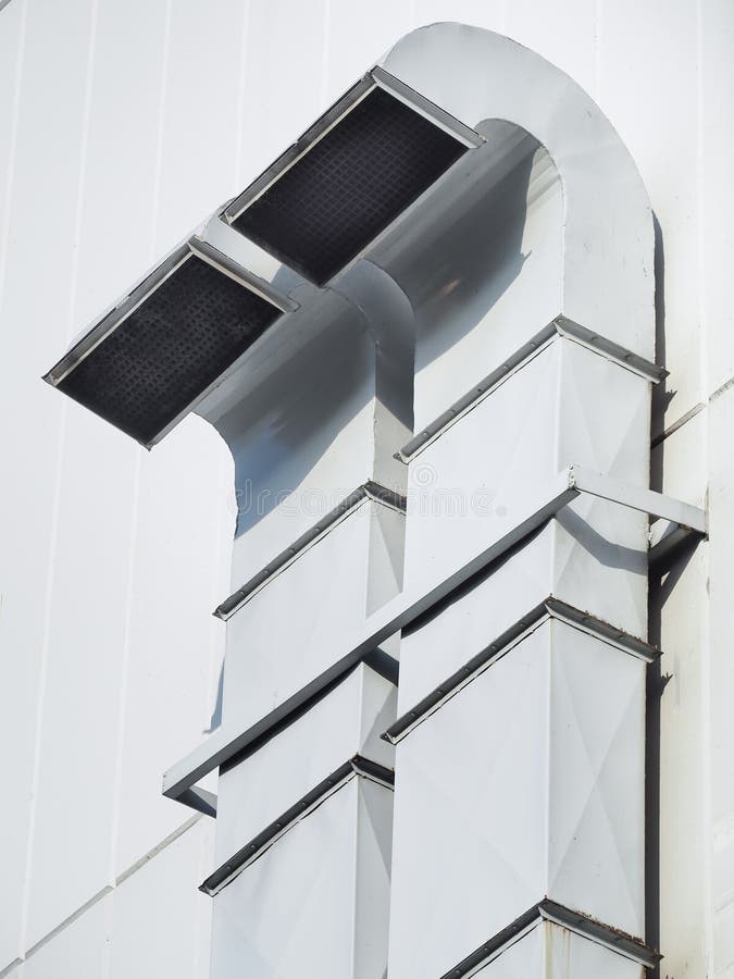 Ventilation and Air Conditioning Pipe Installed Outside the Building