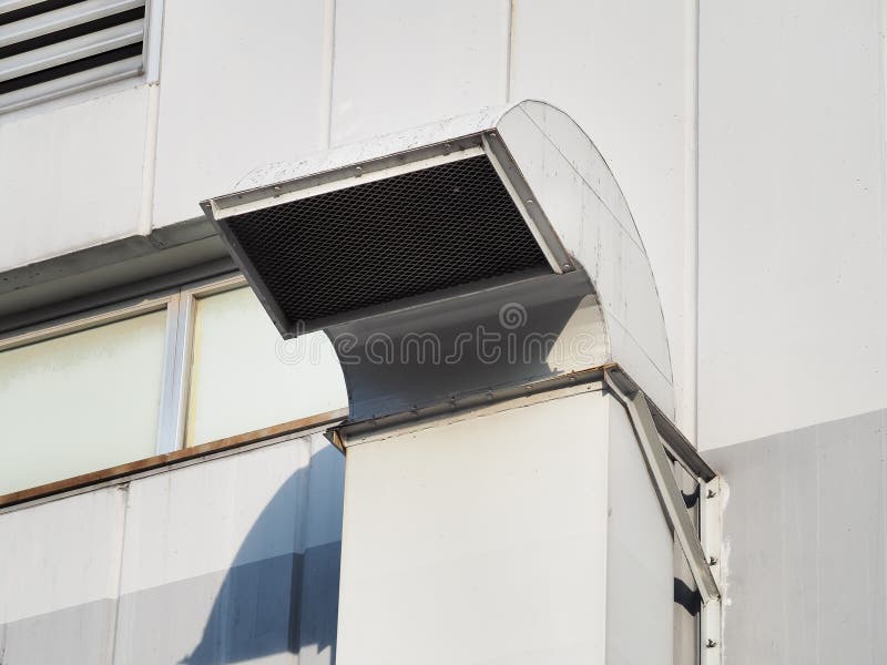 Ventilation and Air Conditioning Pipe Installed Outside the Building