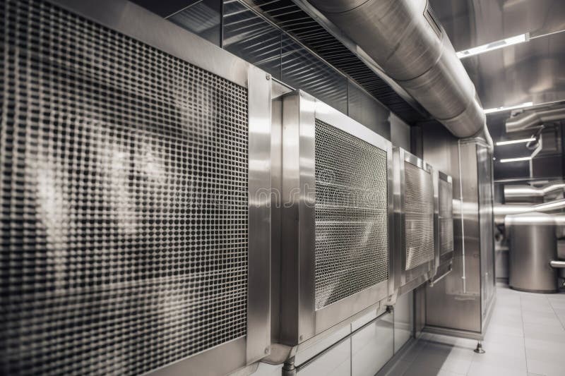 Ventilation and Exhaust System in Medical Facility, with Closeup of