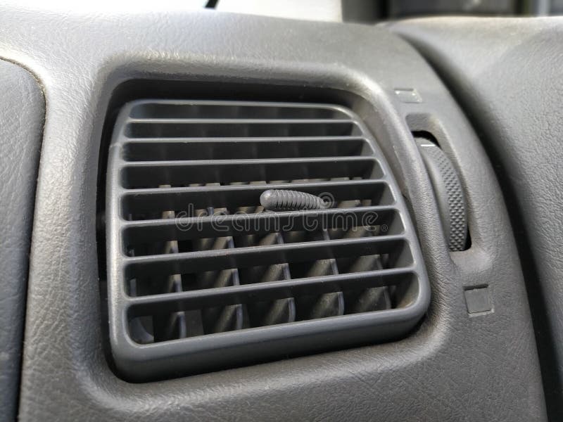 Ventilation Grill in the Passenger Compartment. Gray Car Interior. Car