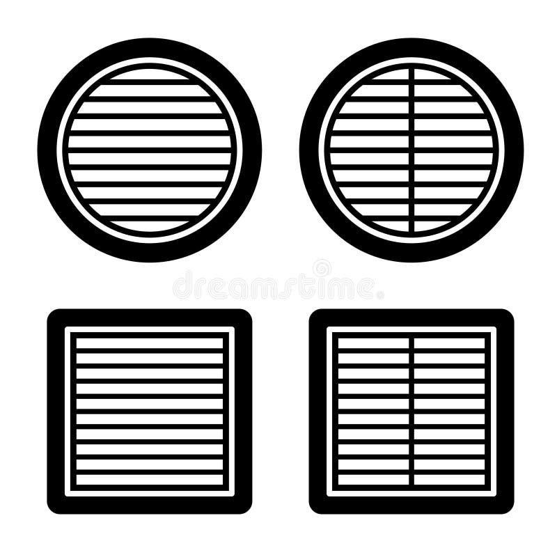 Bathroom ventilation grilles set Royalty Free Vector Image