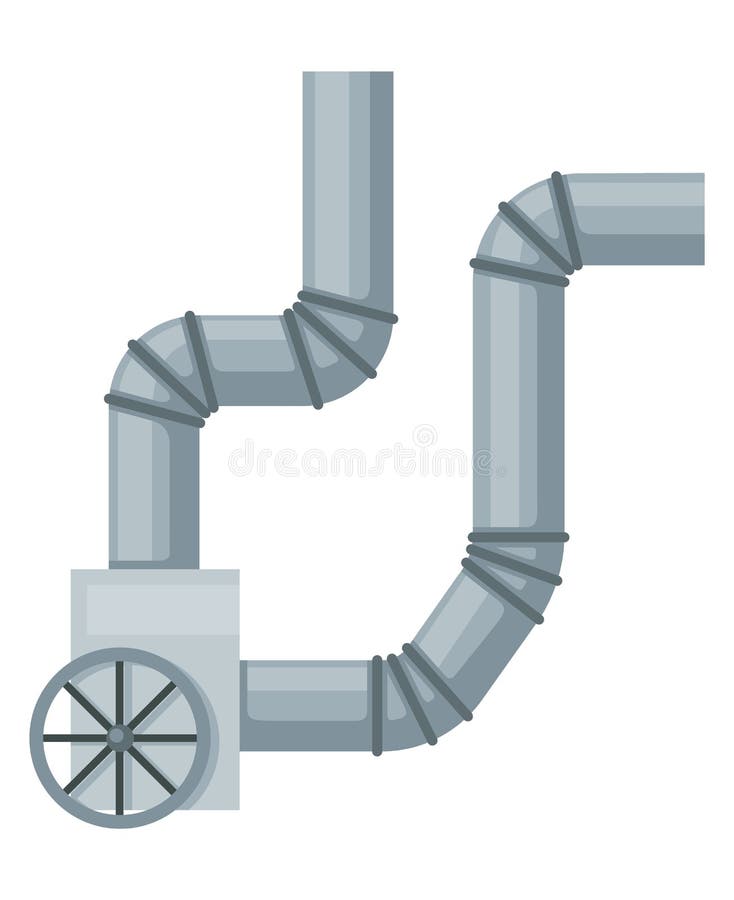 Ventilation Pipe. Vent System Element. Isolated Cartoon Part Stock