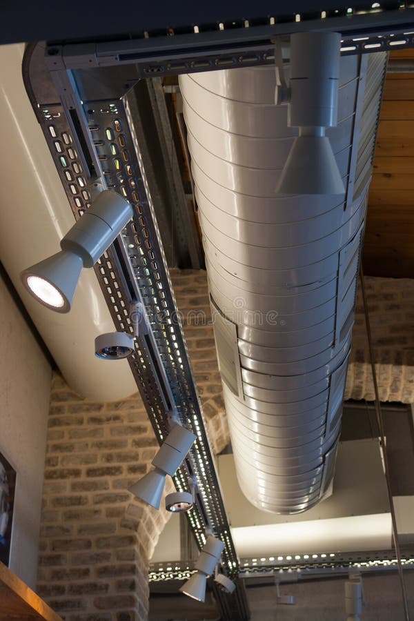 Ventilation system in a modern factory