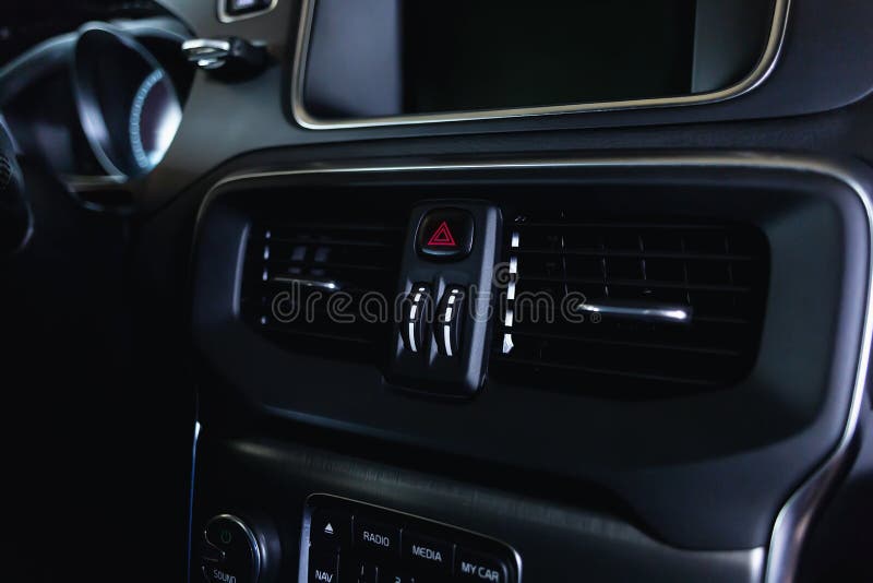 Car Air Conditioning. the Air Flow Inside the Car. Detail Audio System