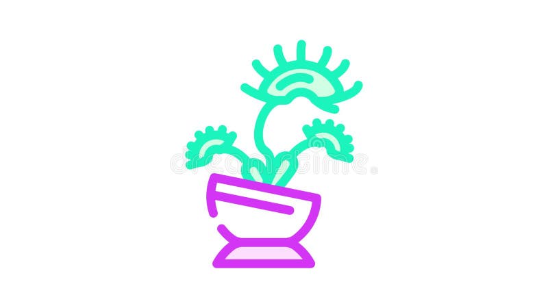 Venus flytrap彩色图标 向量例证