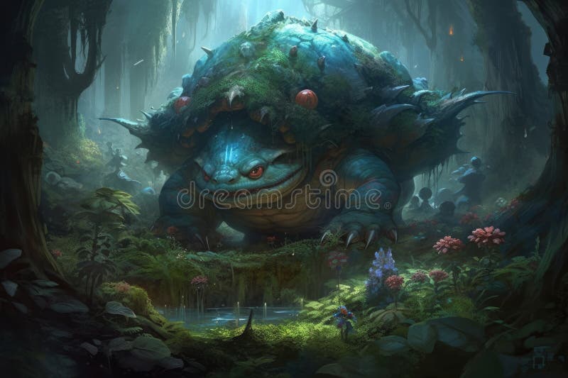 Venusaur Monster Sciencefiction Concept Art Work Image Generative AI