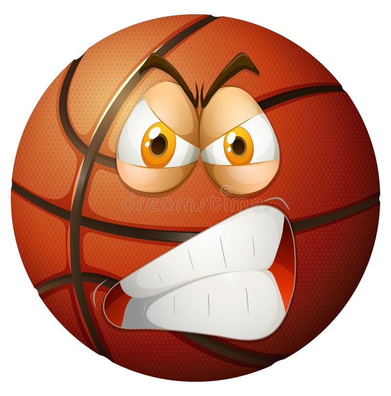 Verargertes Gesicht Auf Basketball Vektor Abbildung Illustration Von Clip Bild 57975785