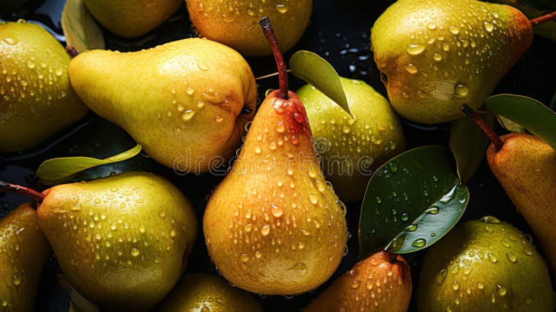 Ver la pila de pera fruta fresca para un estilo de vida saludable ilustración del vector