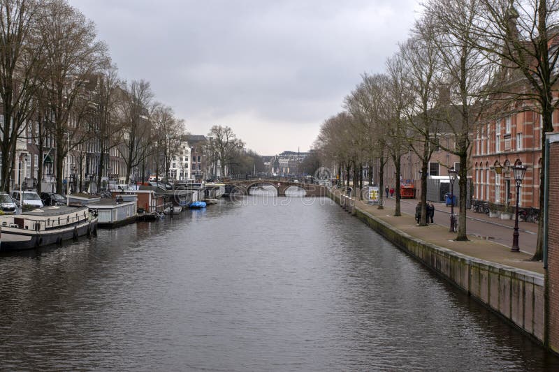 View Nieuwe Keizergracht Canal At Amsterdam The Netherlands 12-3-2024. View Nieuwe Keizergracht Canal At Amsterdam The Netherlands 12-3-2024.