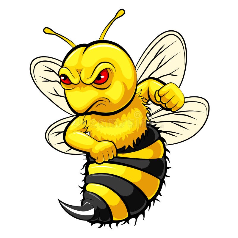 Ver?rgertes Bienenmaskottchen vektor abbildung Ver?rgertes Bienenmaskottchen vektor abbildung