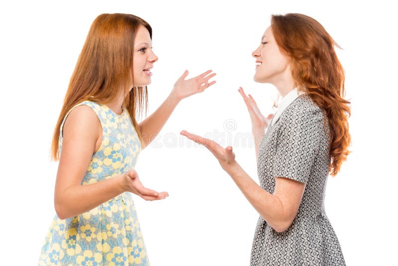 Verbal communication of emotional woman
