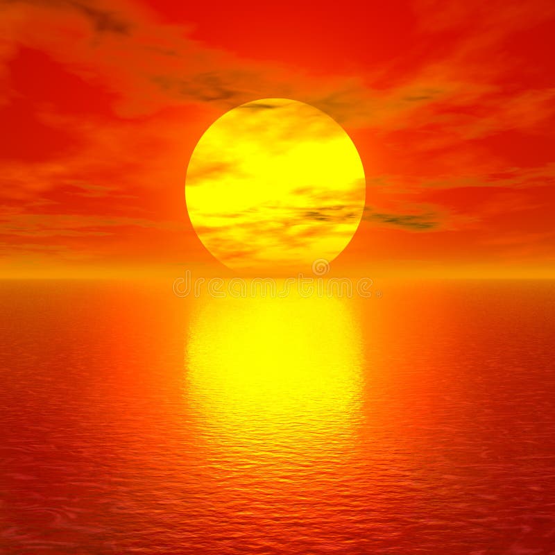 Verbazende rode zonsondergang vector illustratie Verbazende rode zonsondergang vector illustratie