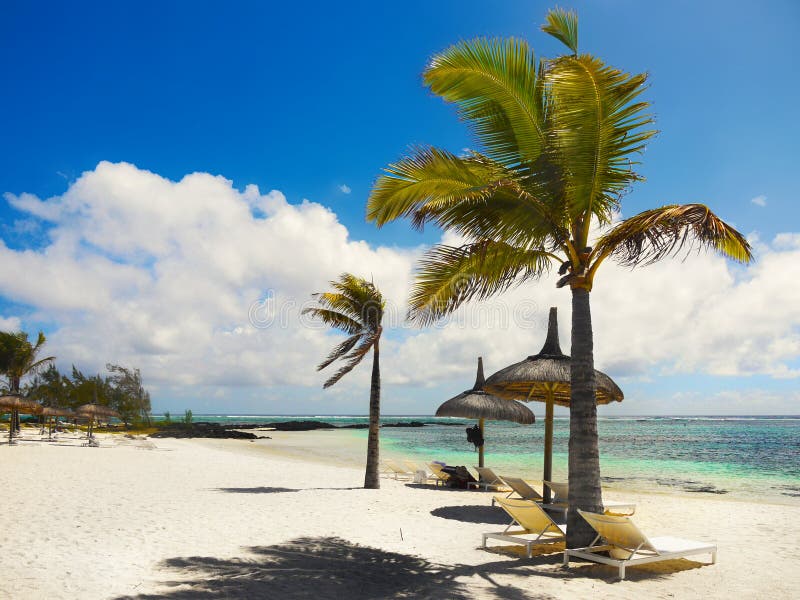 Amazing white beaches and palm trees - Belle Mare, Tropical Resort Vacation. Mauritius Island. Amazing white beaches and palm trees - Belle Mare, Tropical Resort Vacation. Mauritius Island