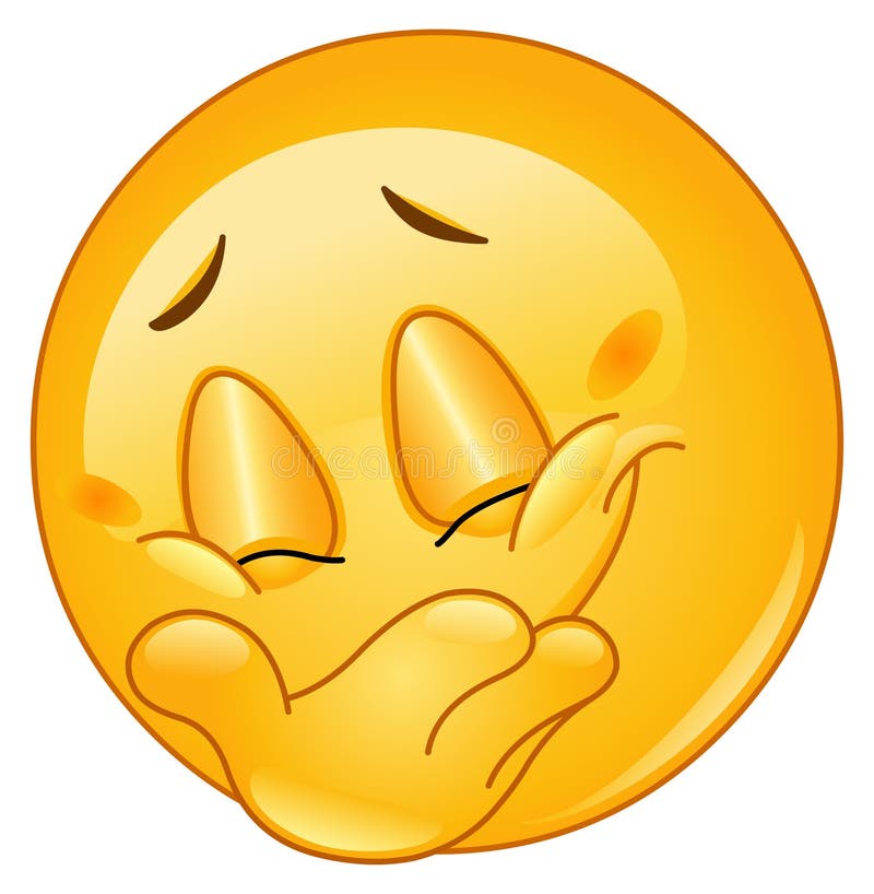 Verbergende glimlach emoticon royalty-vrije illustratie Verbergende glimlach emoticon royalty-vrije illustratie