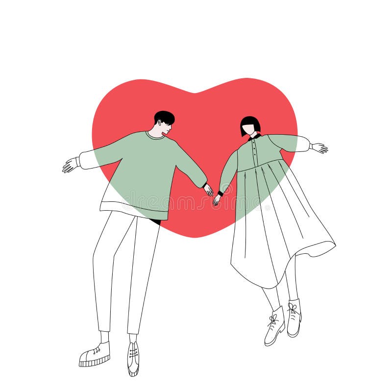 Verbinden Sie in der Liebe und im großen Herzen stock abbildung Verbinden Sie in der Liebe und im großen Herzen stock abbildung