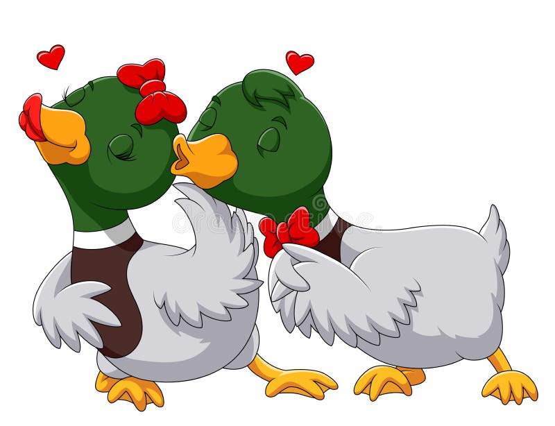 Verbinden Sie Ente in der Liebe und im Küssen lizenzfreie abbildung Verbinden Sie Ente in der Liebe und im Küssen lizenzfreie abbildung