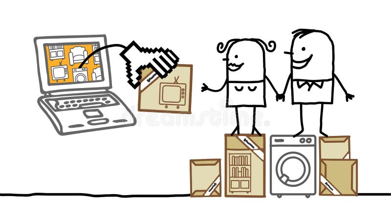 Verbinden Sie Möbel online kaufen vektor abbildung Verbinden Sie Möbel online kaufen vektor abbildung