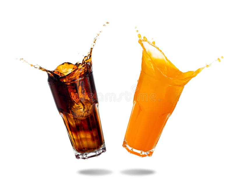 *~ Flasche & Glas mit Orangenlimonade  und Eiswürfeln  *~* 