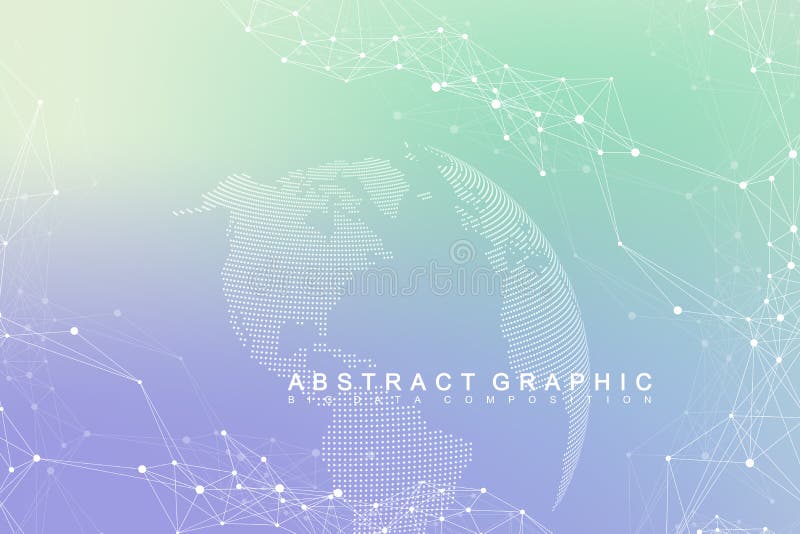 Verbindung des globalen Netzwerks Netz und großer Datensichtbarmachungshintergrund Globales Geschäft Auch im corel abgehobenen Be vektor abbildung