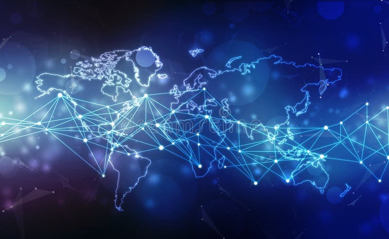 Global network connection. World map point and line composition concept of global business. Technology Digital Background. Global network connection. World map point and line composition concept of global business. Technology Digital Background