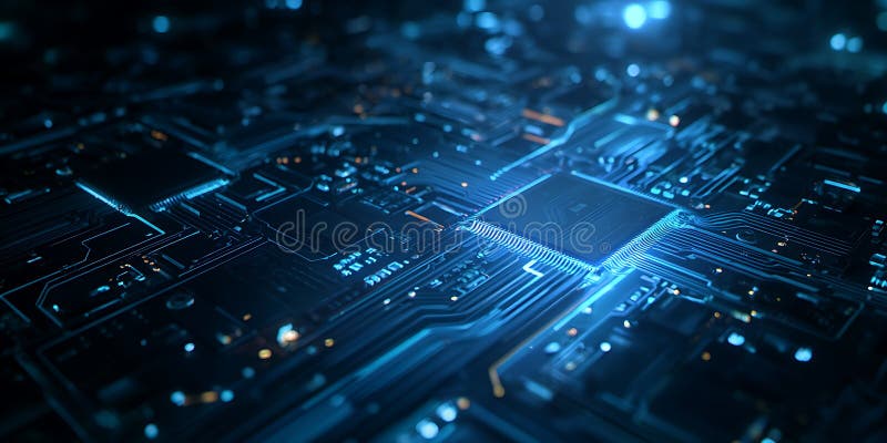 Verbluffend Abstract Blue Digital Texture Perfect voor technische achtergronden stock illustratie