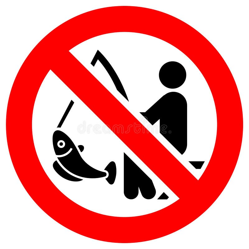 Verbotenen modernen Runden Etikett des Zeichen nicht fischen