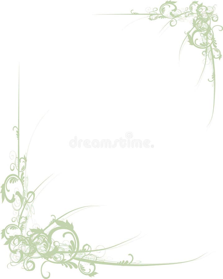 Fancy green scroll floral corners for design. Fancy green scroll floral corners for design