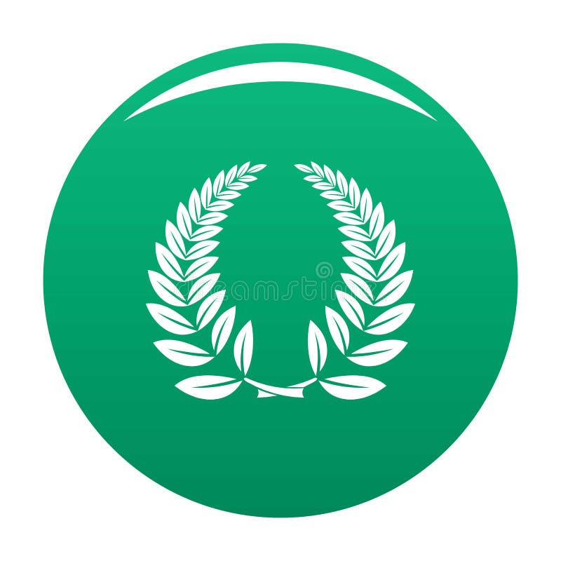 Verde di vettore dell'icona della corona dell'alloro royalty illustrazione gratis Verde di vettore dell'icona della corona dell'alloro royalty illustrazione gratis