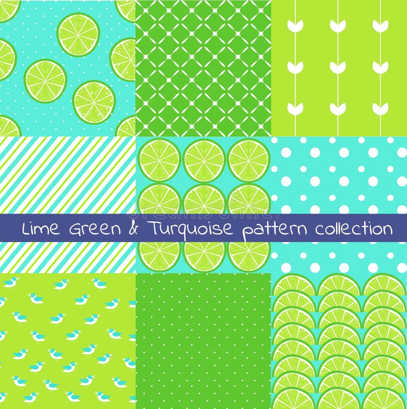 Verde-lima e coleção do teste padrão de turquesa Textura do vetor, cópia, papel ilustração do vetor Verde-lima e coleção do teste padrão de turquesa Textura do vetor, cópia, papel ilustração do vetor