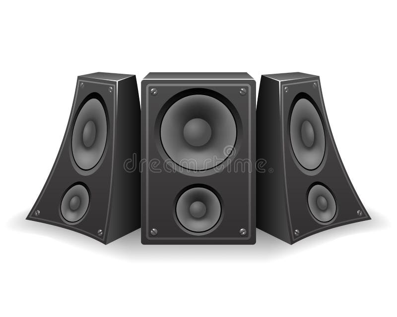 Verdraaide 3d Realistische het Ontwerp Vectorillustratie van de Muziekspreker vector illustratie Verdraaide 3d Realistische het Ontwerp Vectorillustratie van de Muziekspreker vector illustratie