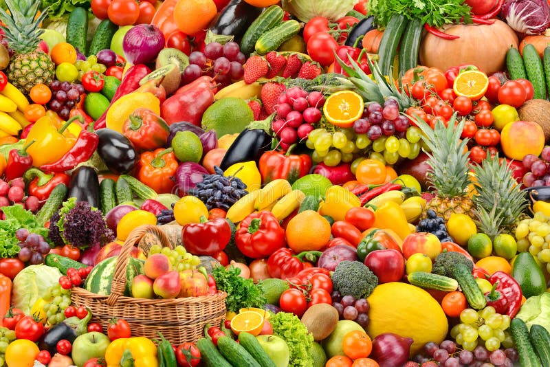 Verdure saporite fresche e frutta del grande collage fotografia stock Verdure saporite fresche e frutta del grande collage fotografia stock