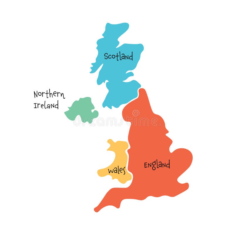 Vereinigtes Königreich, alias Großbritannien, von Hand gezeichneter leerer Karte Großbritanniens und Nordirlands Geteilt zu vier lizenzfreie abbildung Vereinigtes Königreich, alias Großbritannien, von Hand gezeichneter leerer Karte Großbritanniens und Nordirlands Geteilt zu vier lizenzfreie abbildung