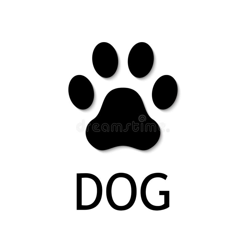 Dog paw print. Footprint. Black vector icon. Dog paw print. Footprint. Black vector icon